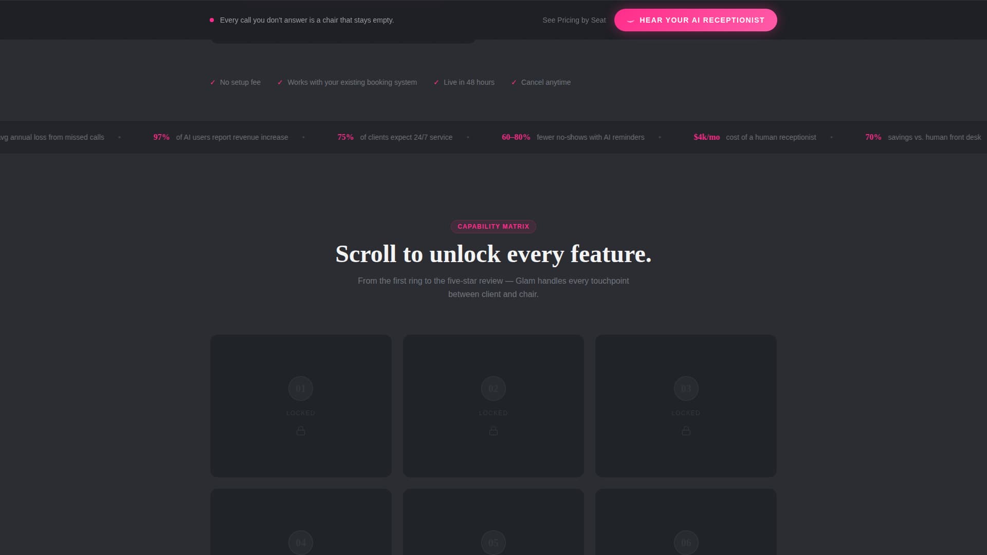 Glam - Intelligent Salon Landing Page Template