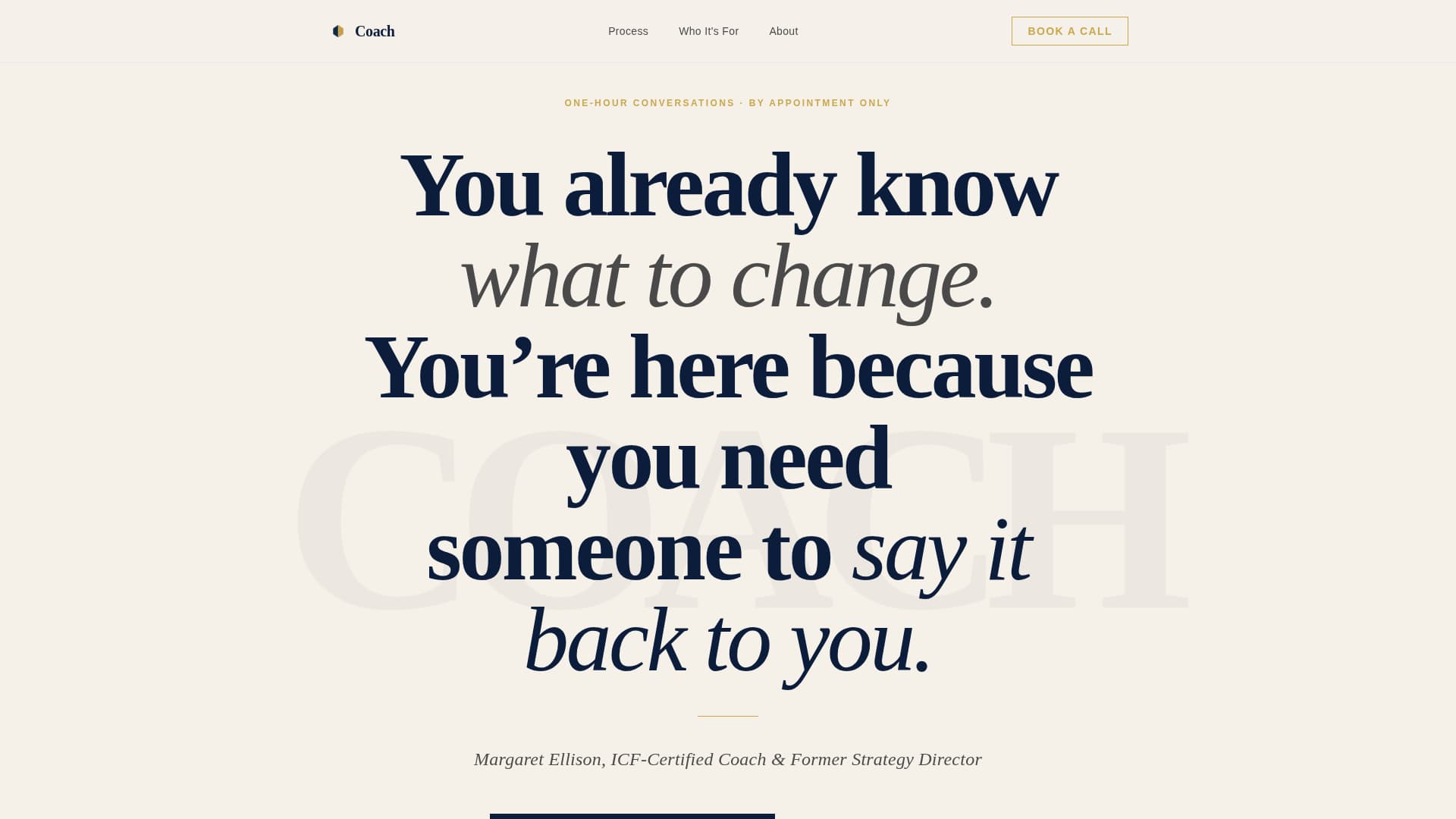 Life Coach Transparent Process & Comparison Website Template