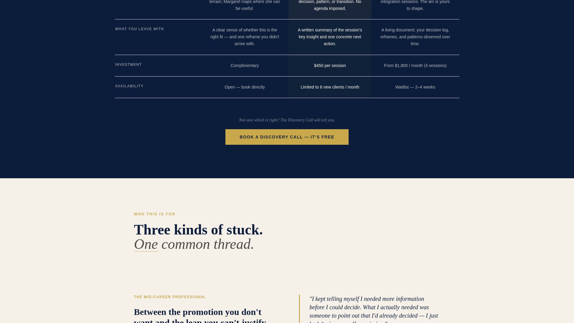 Life Coach Transparent Process & Comparison Website Template