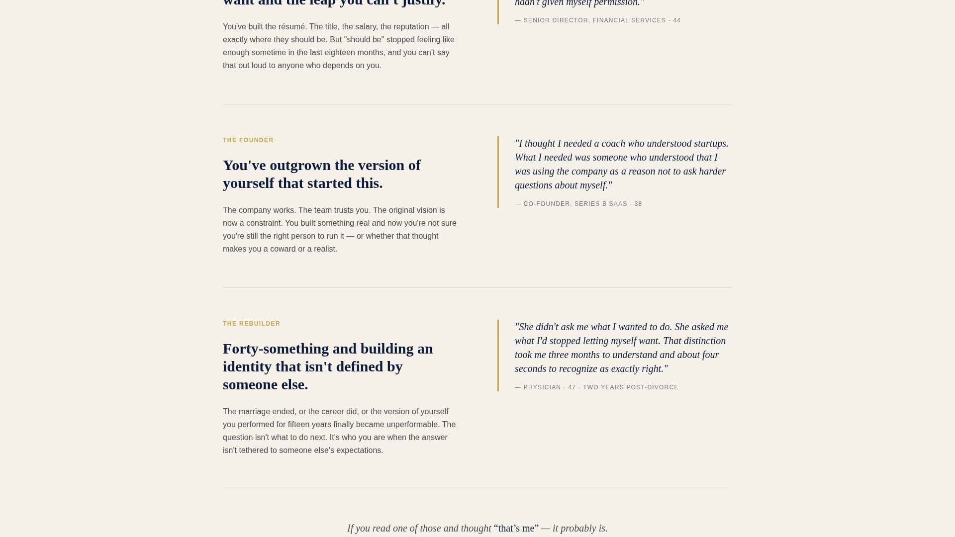 Life Coach Transparent Process & Comparison Website Template