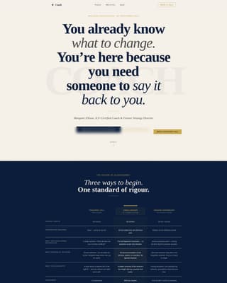 Life Coach Transparent Process & Comparison Website Template