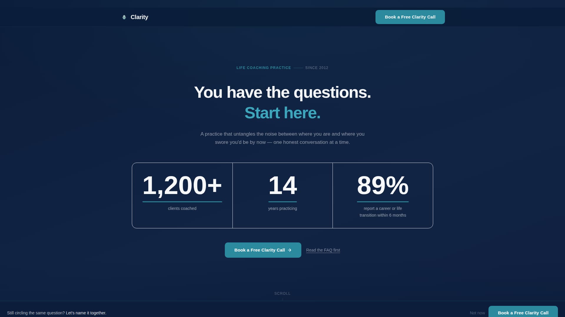 Life Coach Career Transition & Life Change Website Template