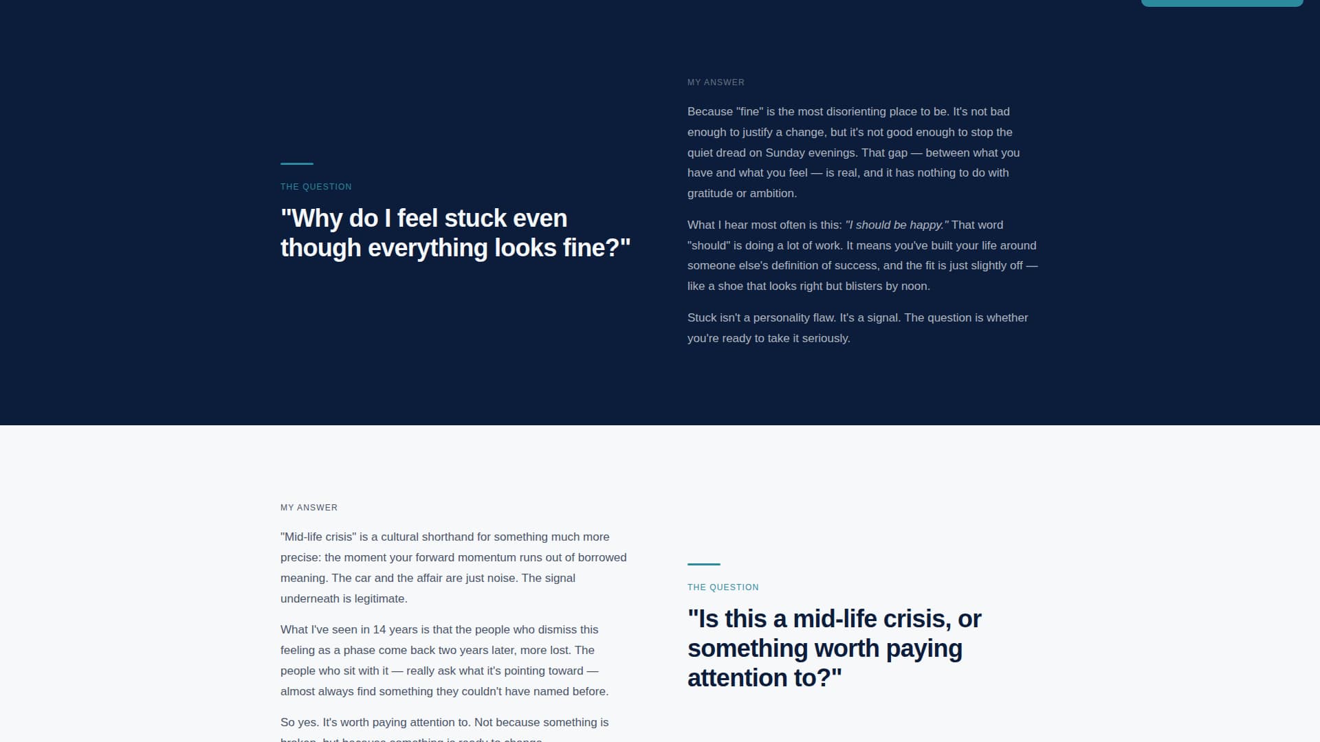 Life Coach Career Transition & Life Change Website Template