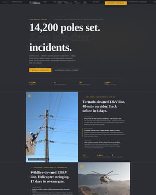 Lineworker (Power Line) Business Portfolio Website Template