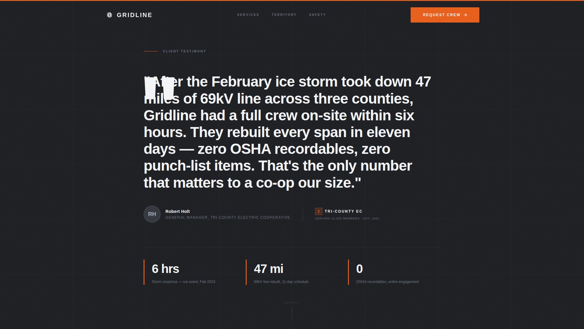 Lineworker (Power Line) Business Reviews Website Template