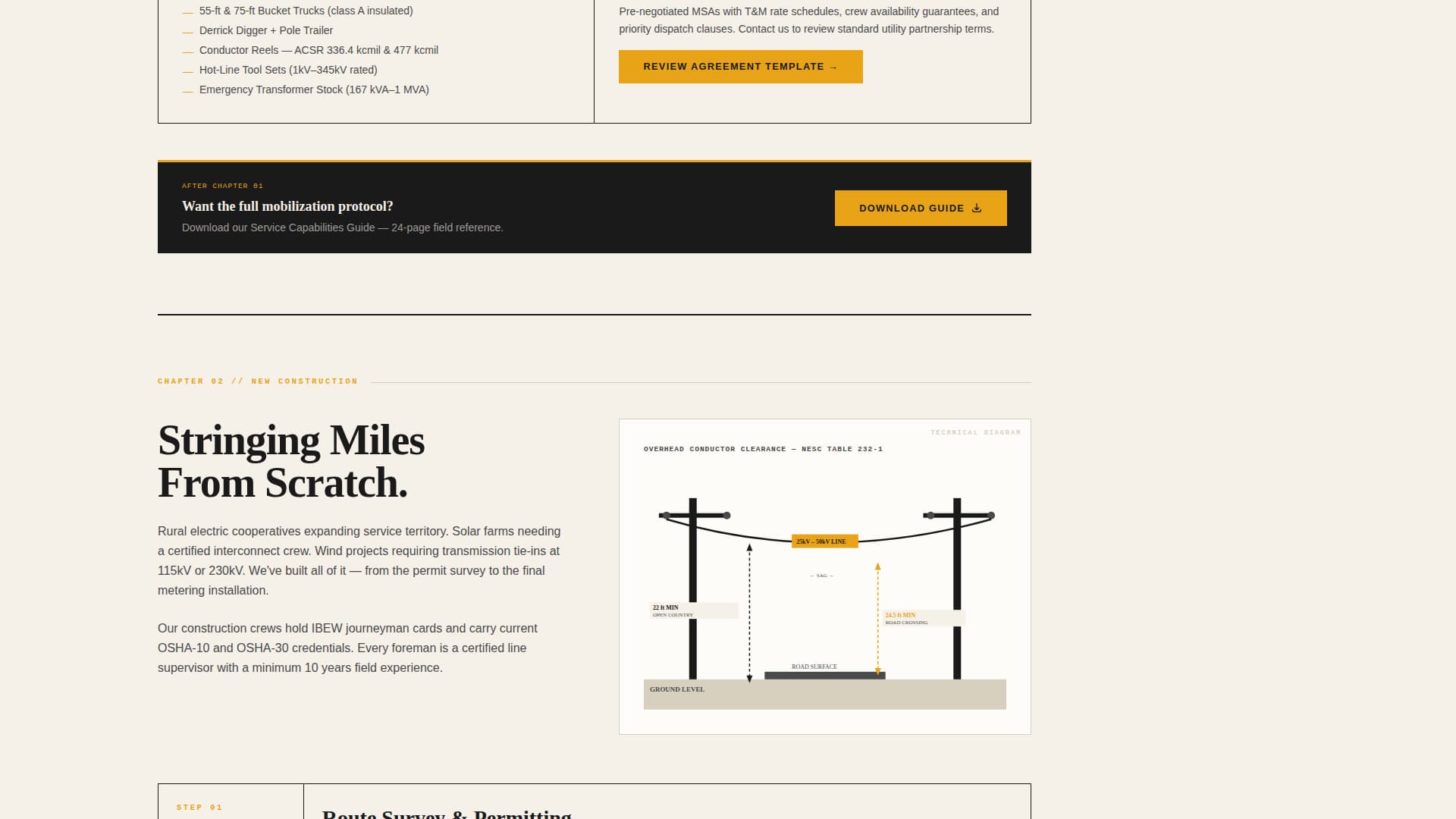 Lineworker (Power Line) Business Professional Website Template