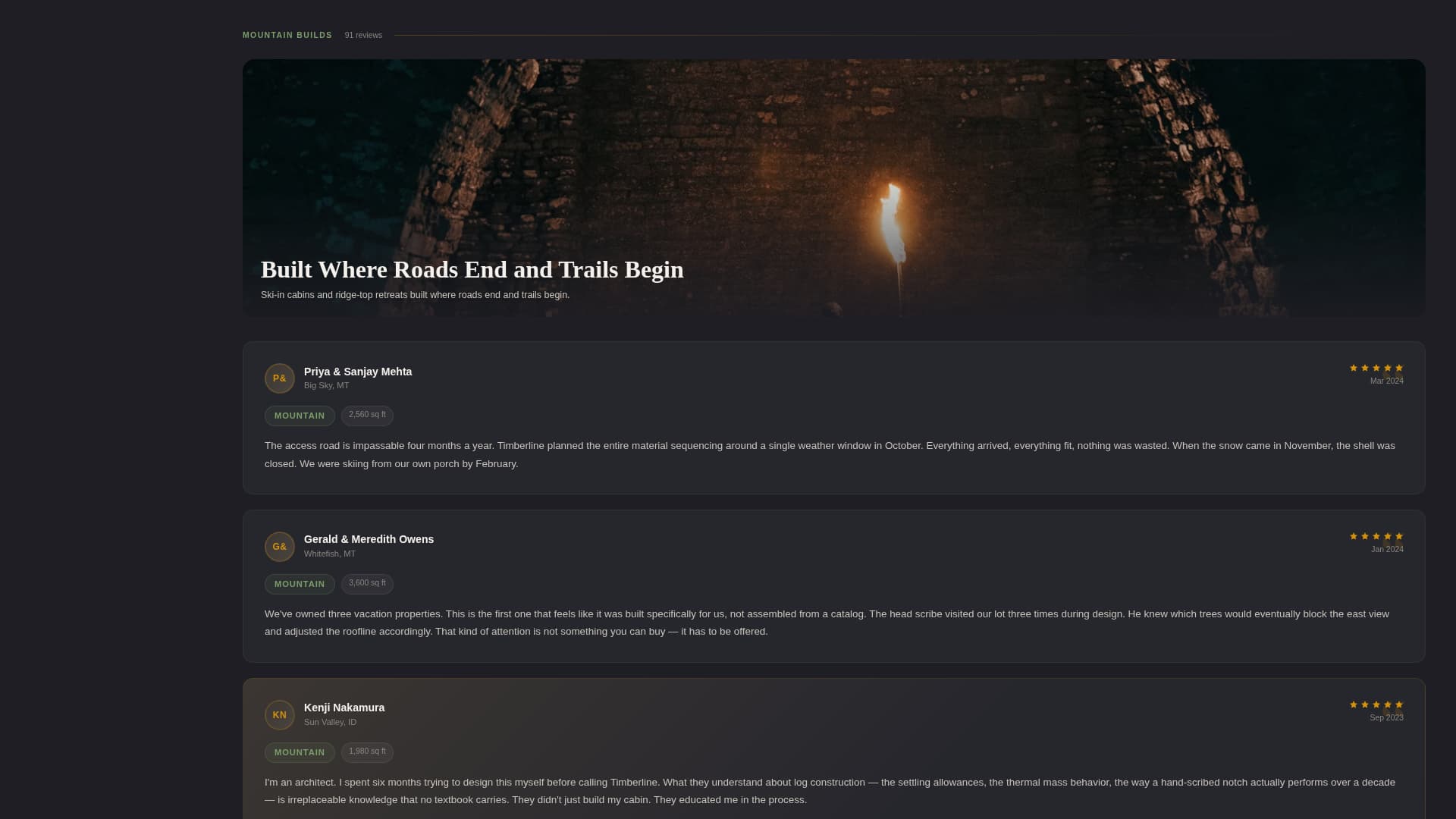 Log Home Builder Business Reviews Website Template