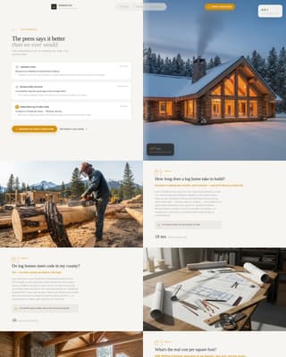 Log Home Builder Business FAQ Website Template