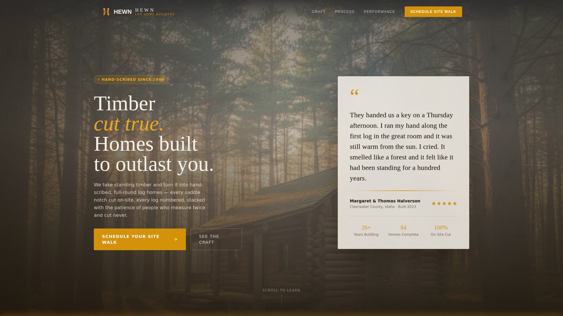 Log Home Builder Business Specialist Reviews Website Template