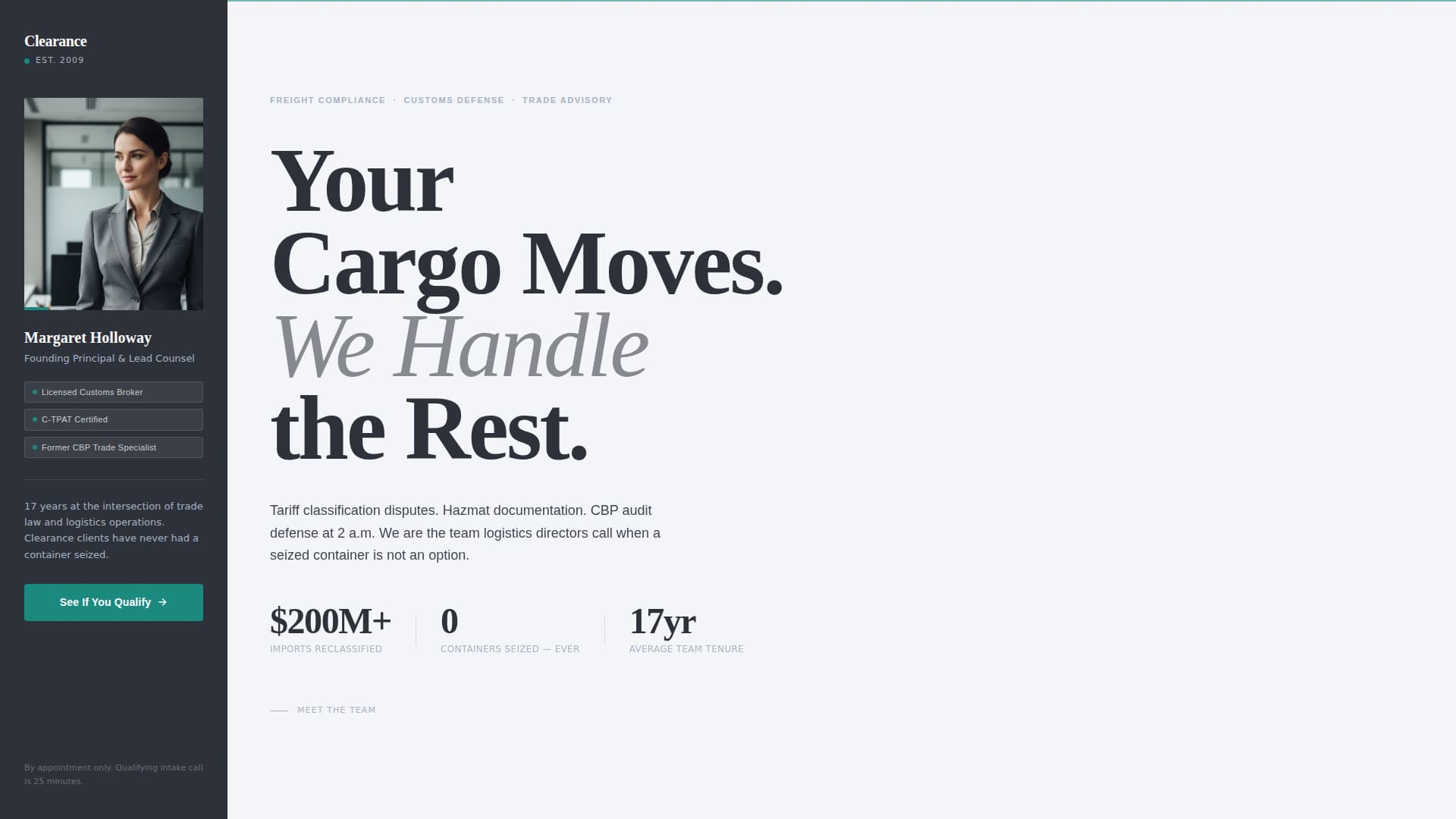 Logistics Consulting Specialist Booking Website Template