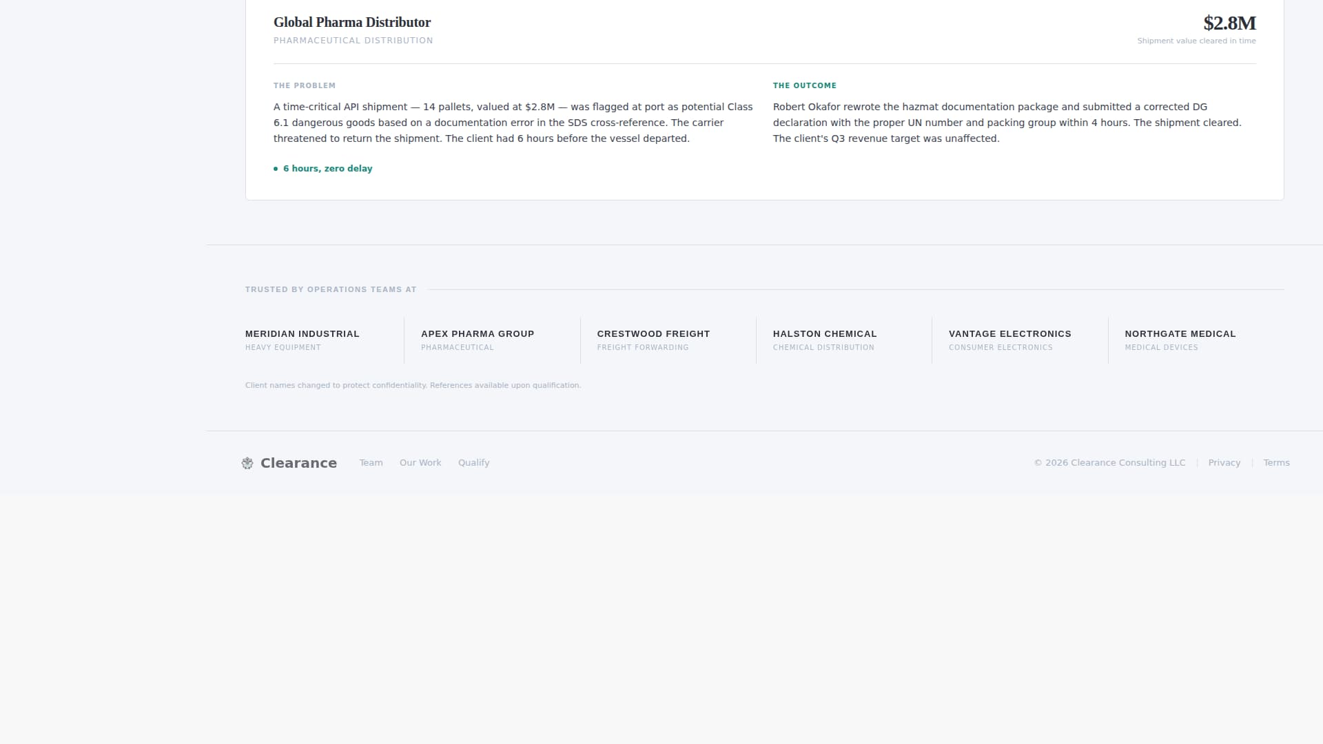 Logistics Consulting Specialist Booking Website Template