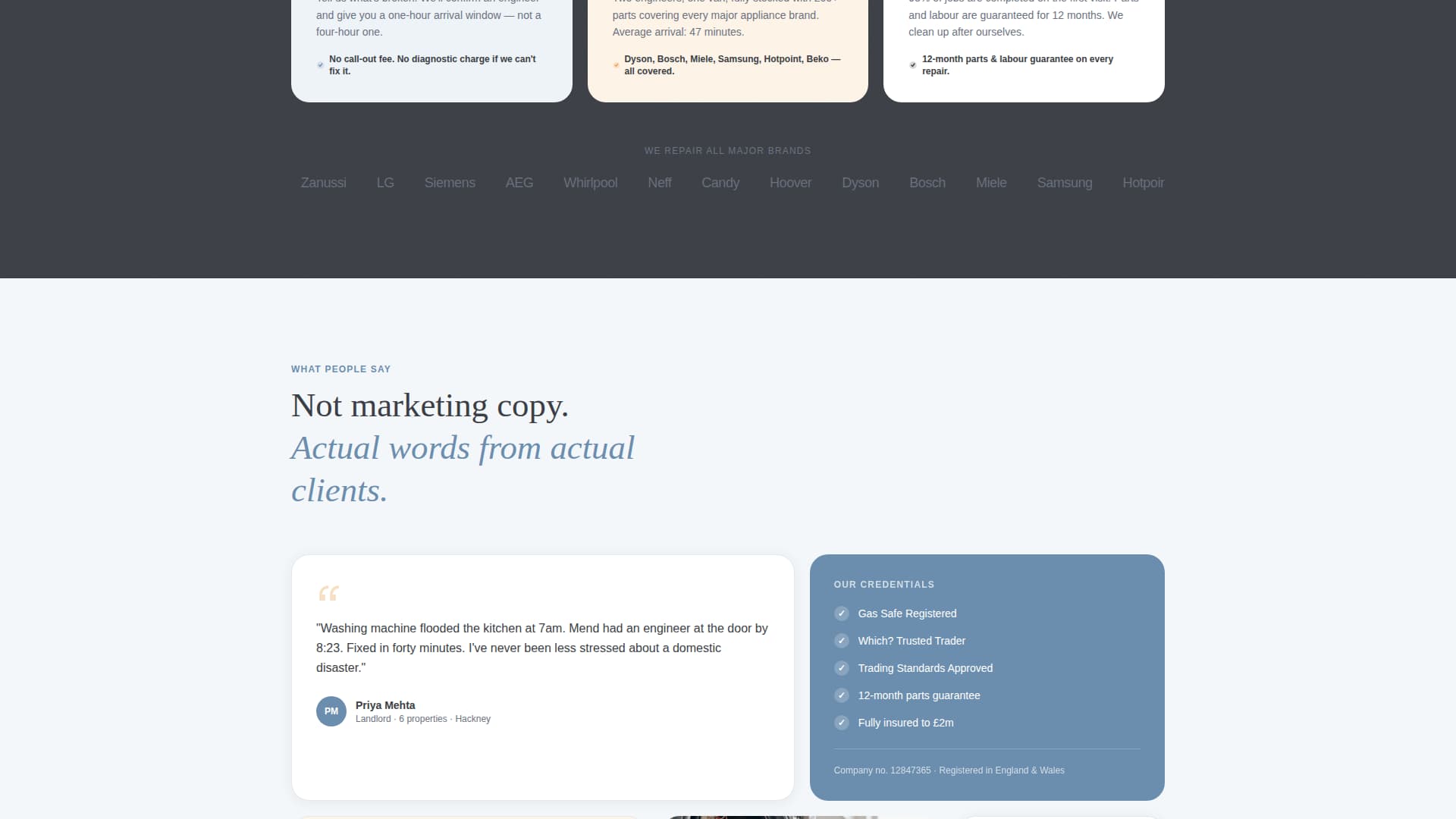 Mend - Trusted Appliancerepair Landing Page Template
