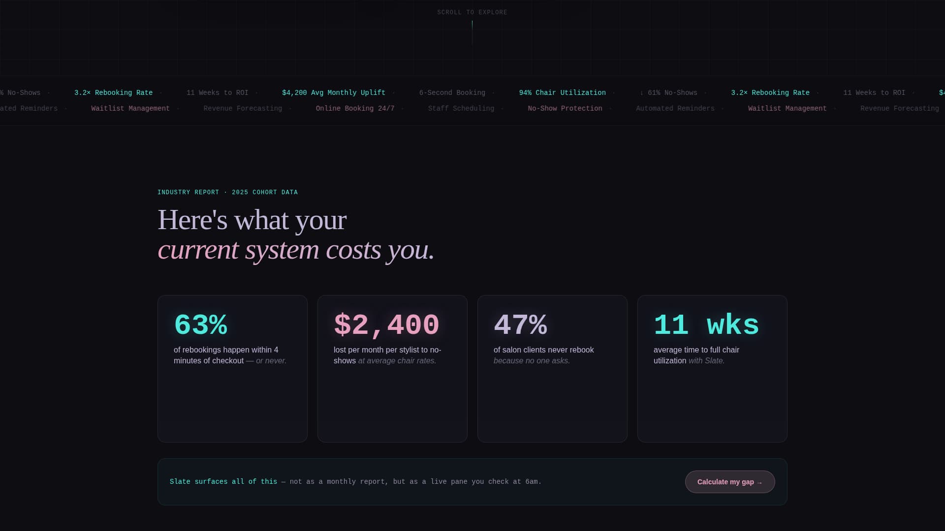 Slate - Intelligent Salon Landing Page Template