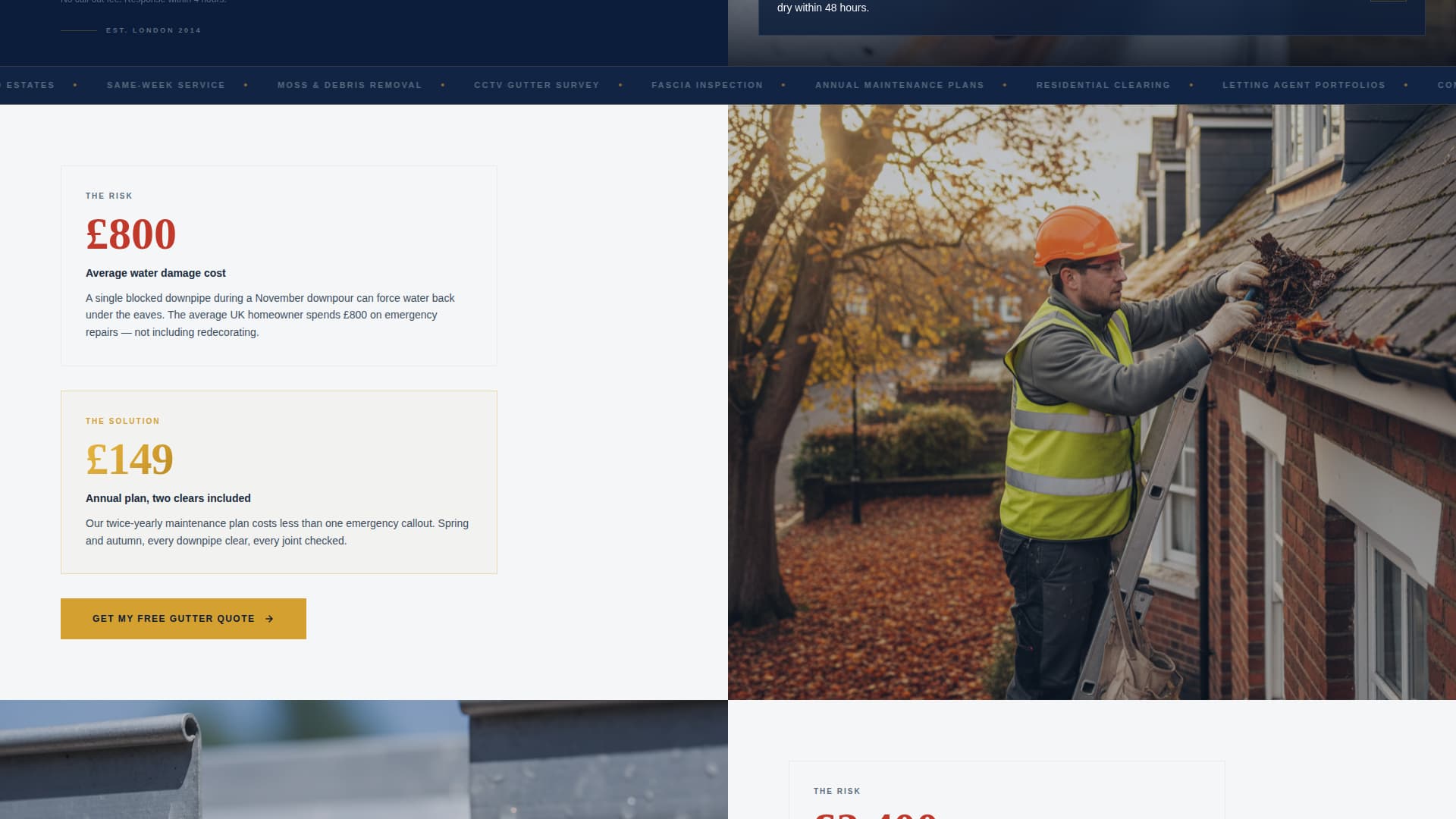 Gutterclear - Authoritative London Services Landing Page Template