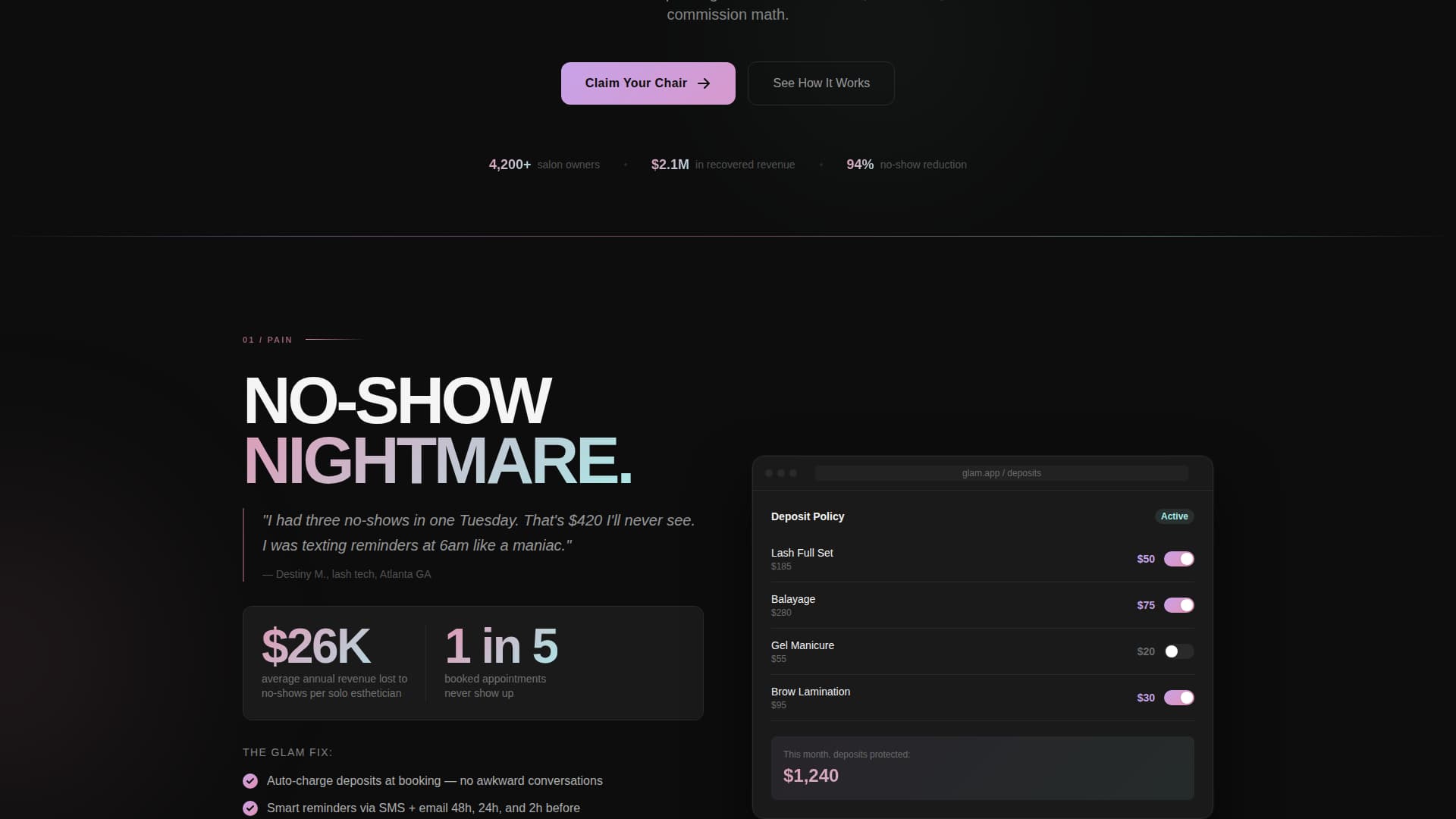 Beauty & Salon Software & SaaS Cost Calculator Website Template