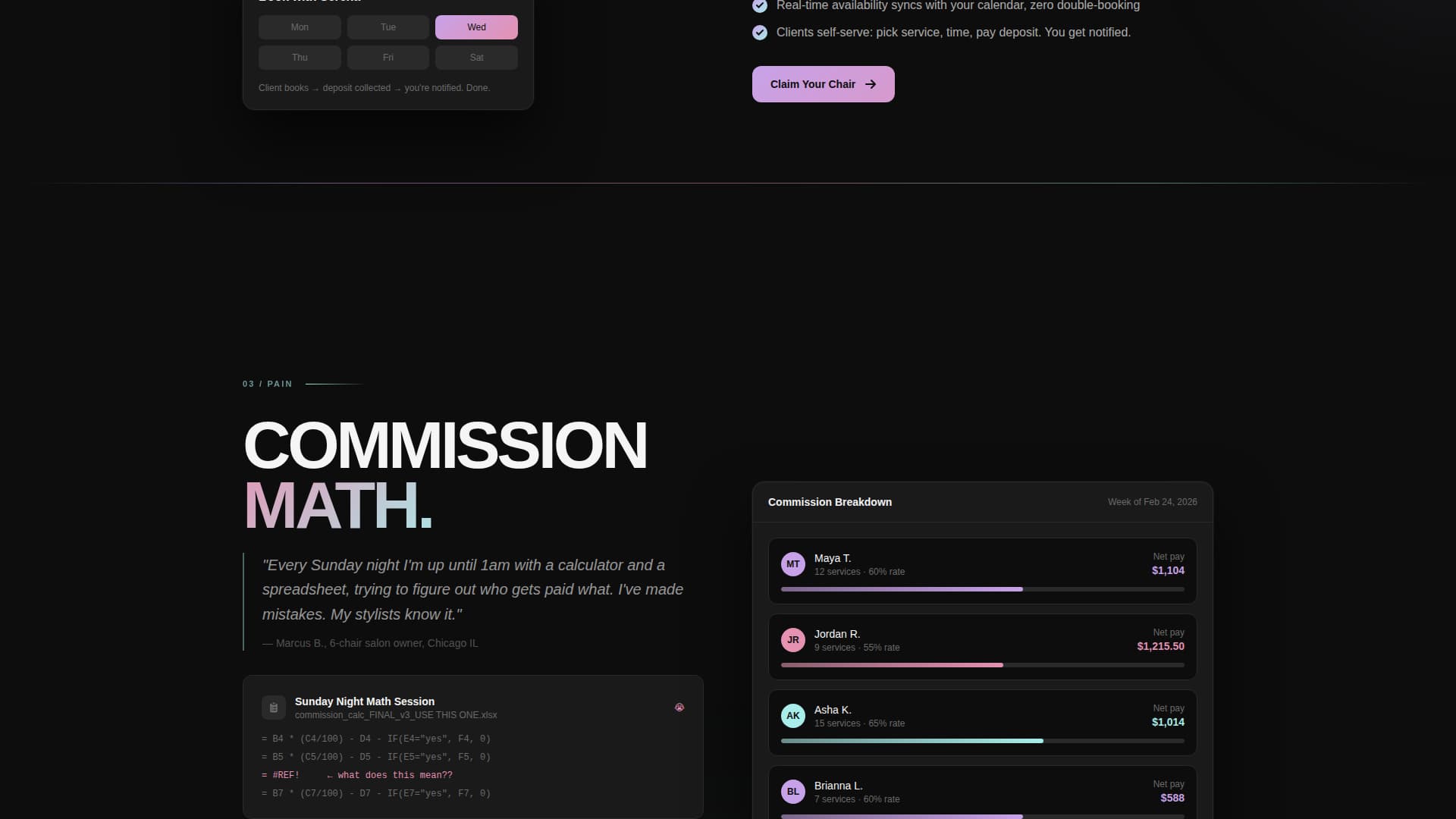 Beauty & Salon Software & SaaS Cost Calculator Website Template