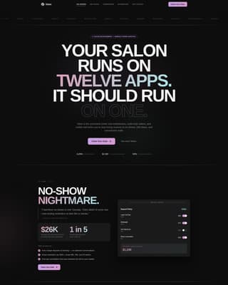 Beauty & Salon Software & SaaS Cost Calculator Website Template