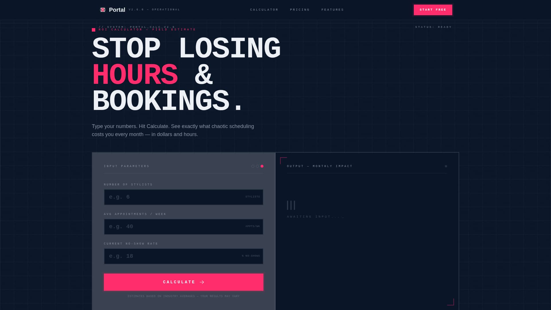 Portal - Powerful Salon Landing Page Template