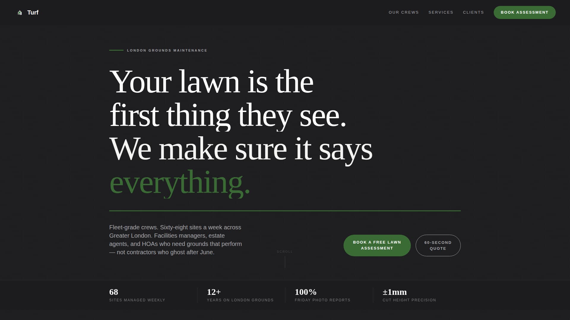 Turf - Precision Lawn Landing Page Template
