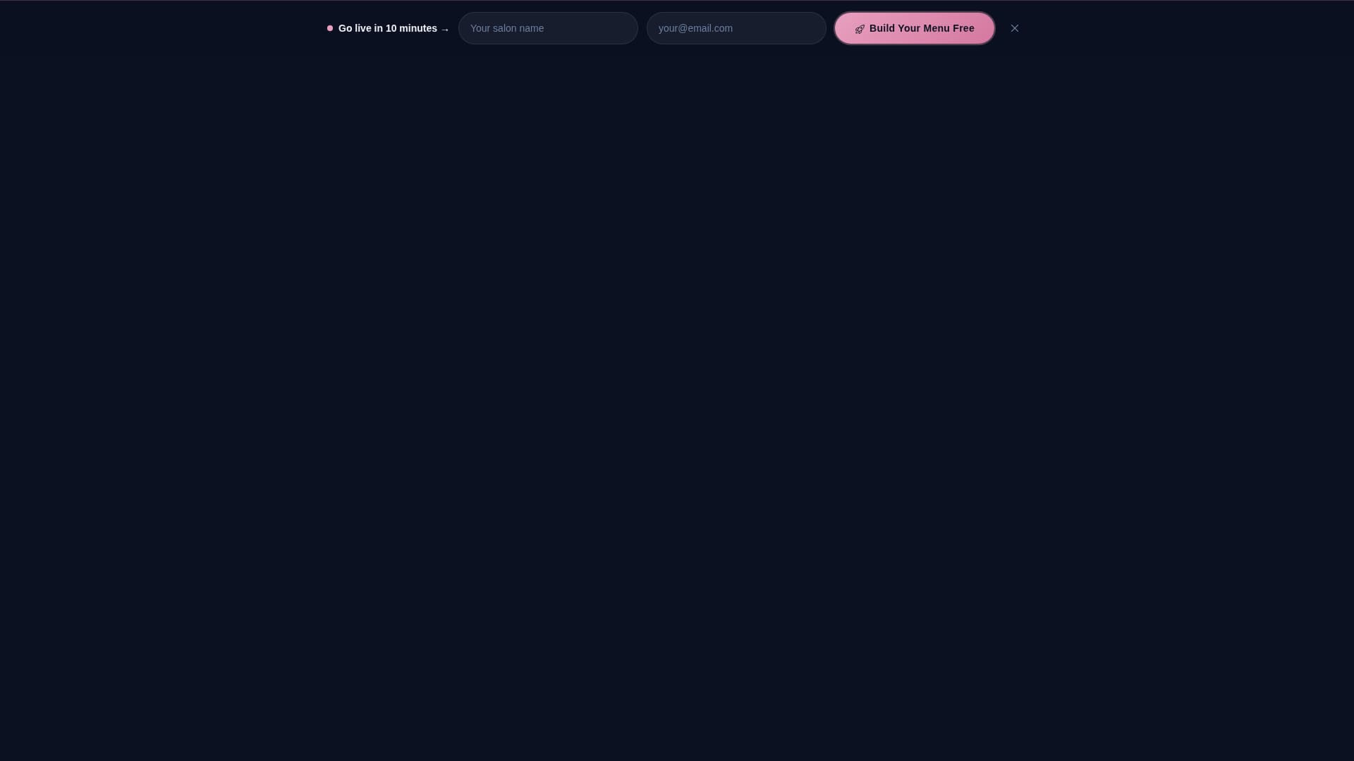 Menuboard - Stunning Salon Landing Page Template