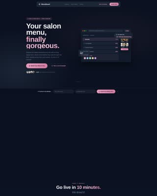 Menuboard - Stunning Salon Landing Page Template