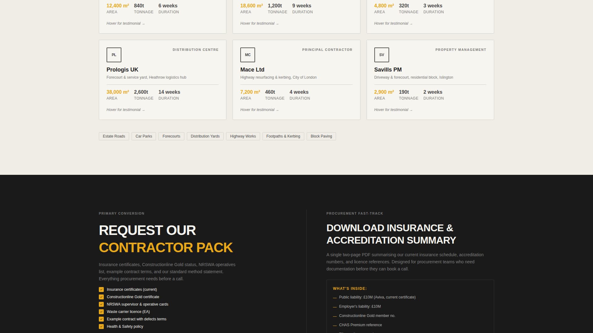 Tarmac - Authoritative Contractor Landing Page Template