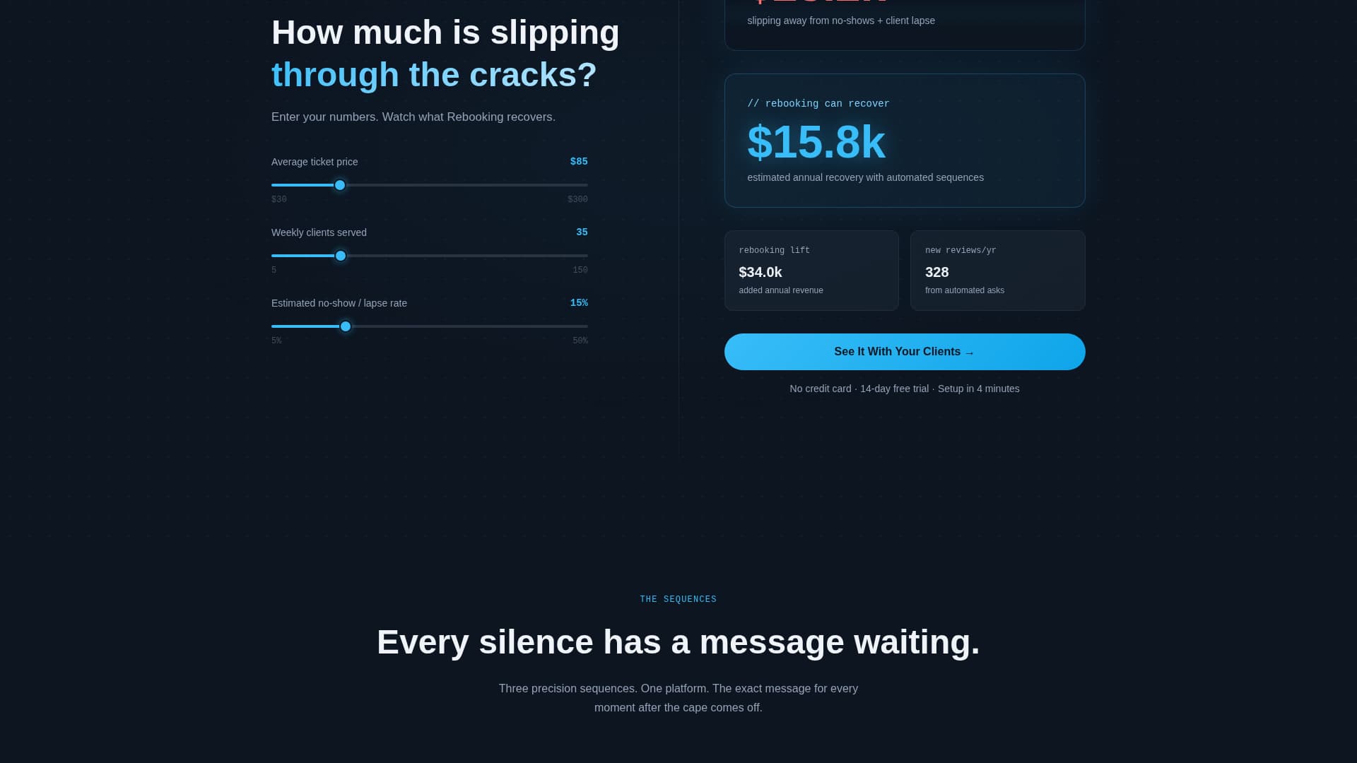 Rebooking - Automated Salon Landing Page Template