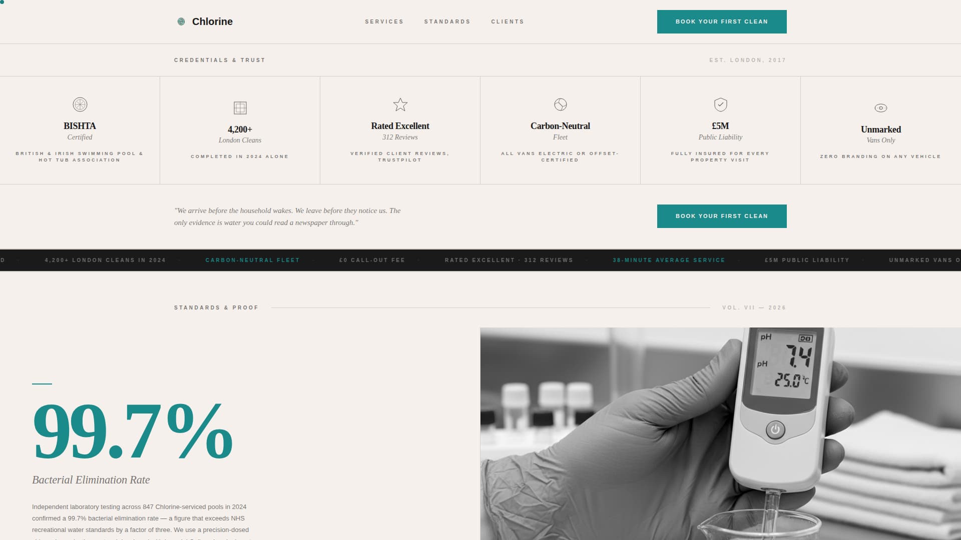 Chlorine - Authoritative Poolcleaning Landing Page Template