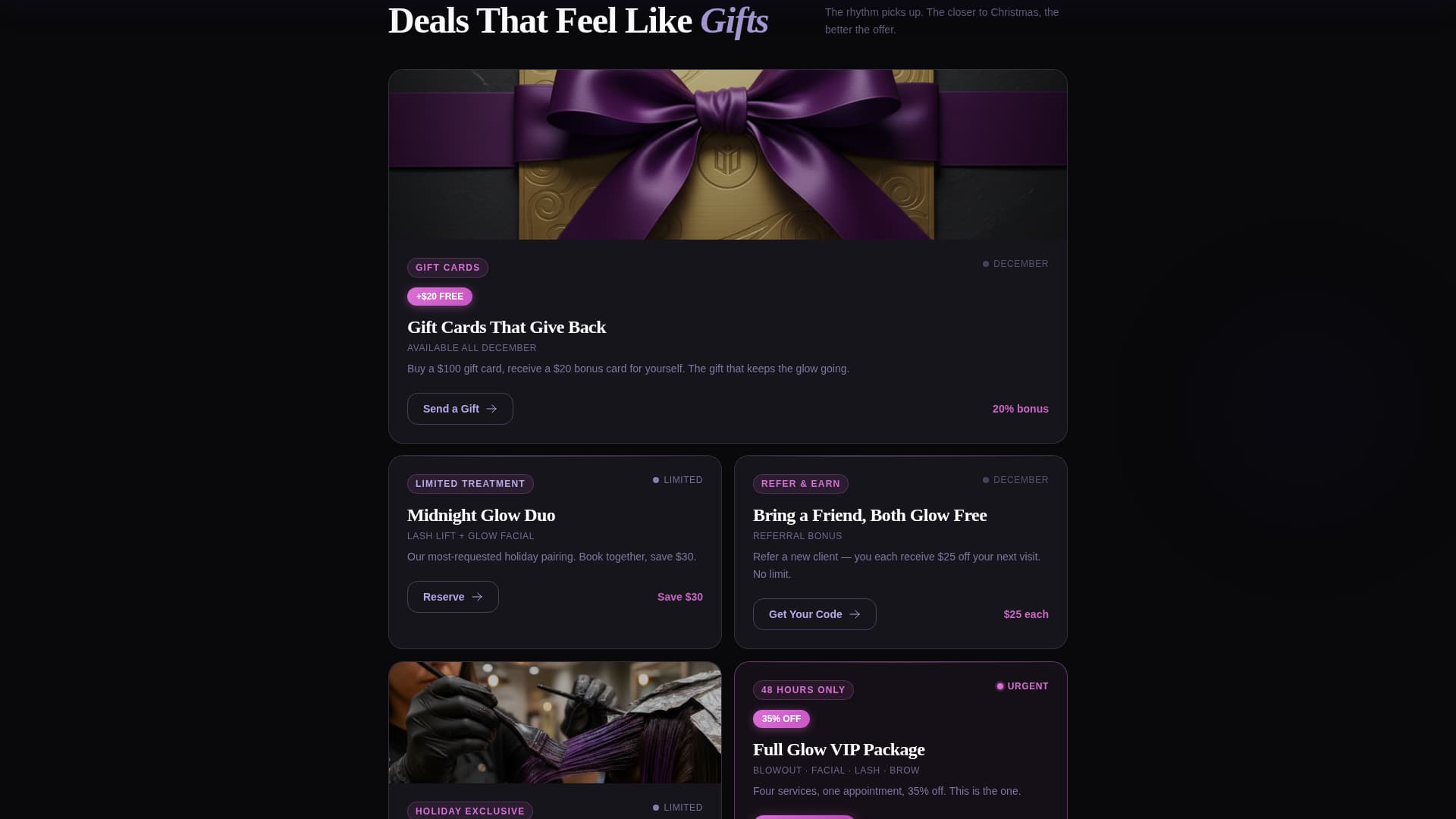 Spark — Upscale Salon Landing Page Template