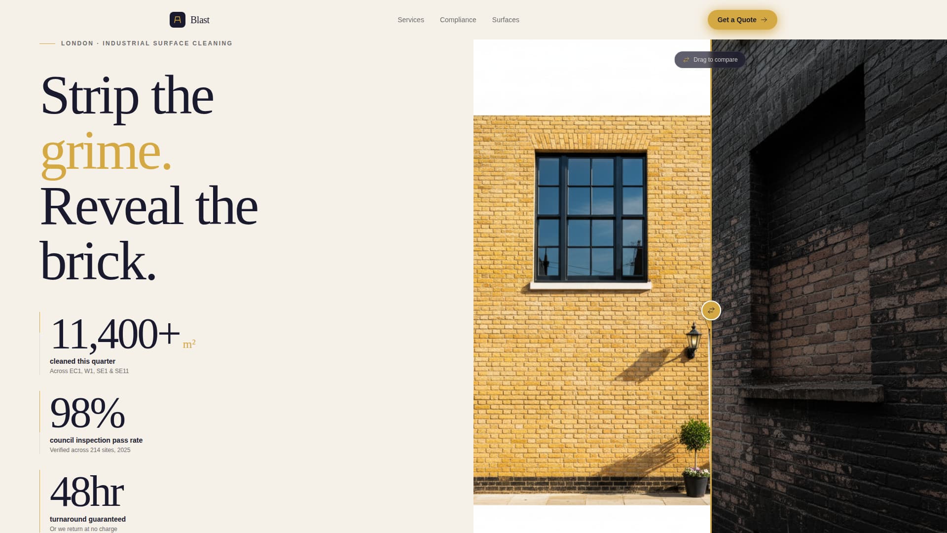Blast — Trusted Exterior Cleaning Landing Page Template