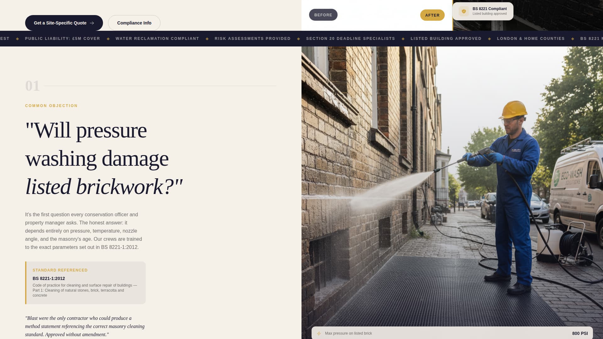 Blast — Trusted Exterior Cleaning Landing Page Template