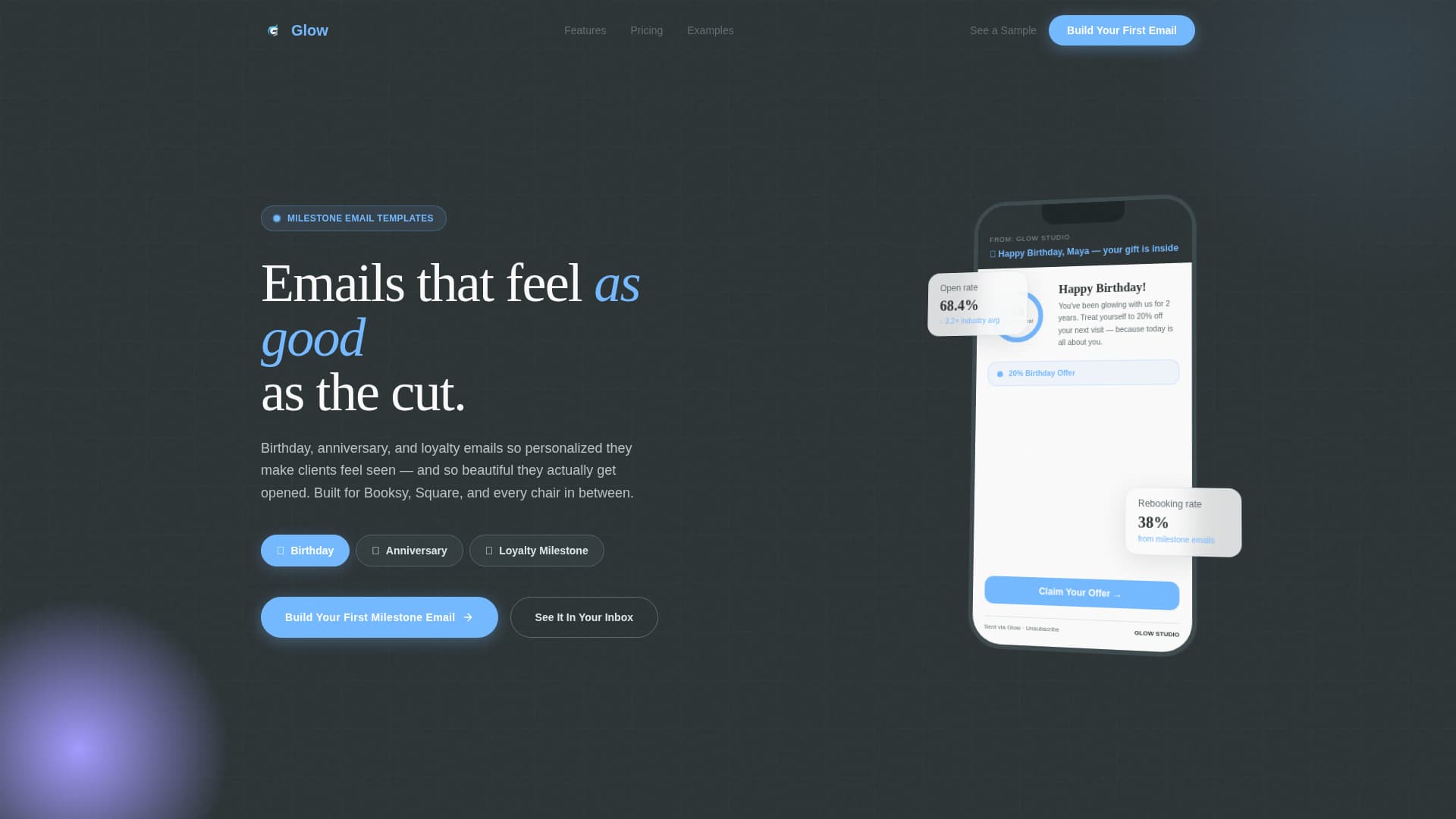 Glow - Dynamic Salon Landing Page Template