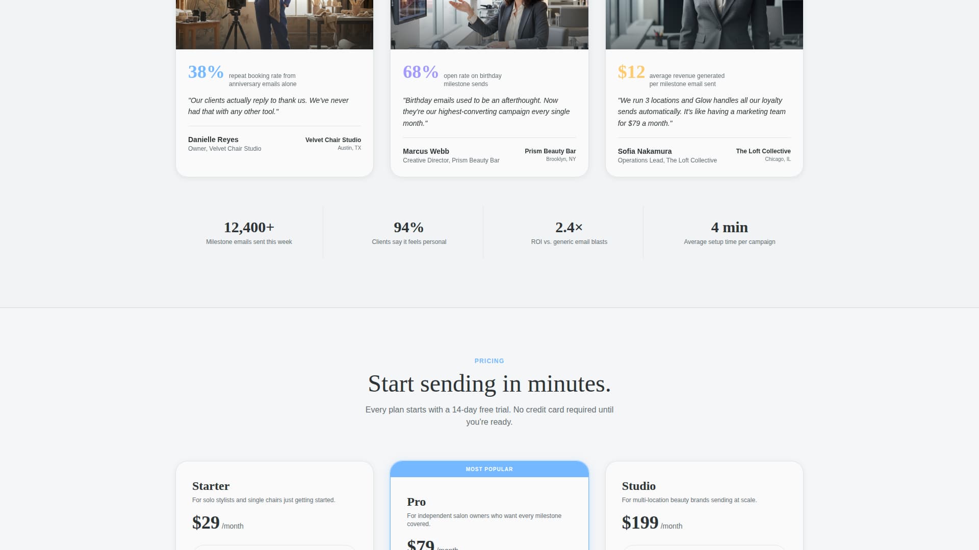Glow - Dynamic Salon Landing Page Template