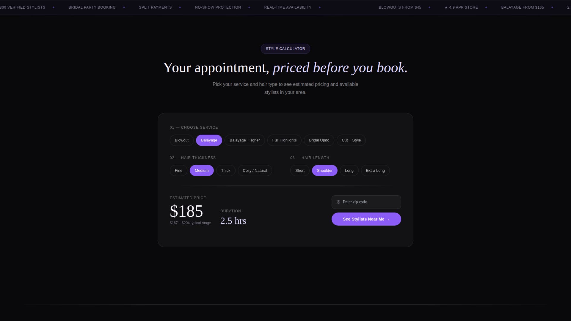 Beauty & Salon Software & SaaS Specialist Booking Website Template