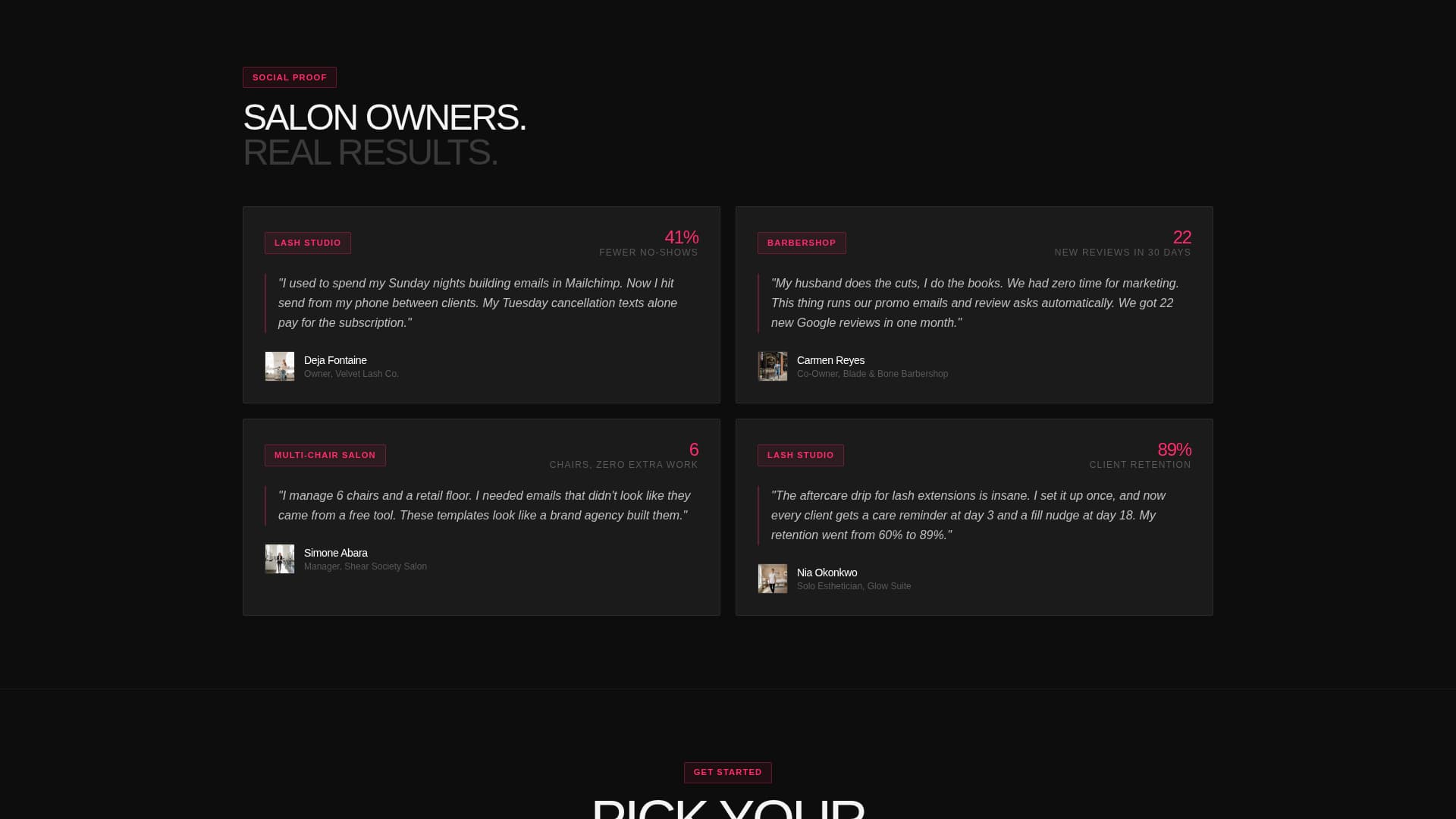 Salon - Effortless Newsletter Landing Page Template