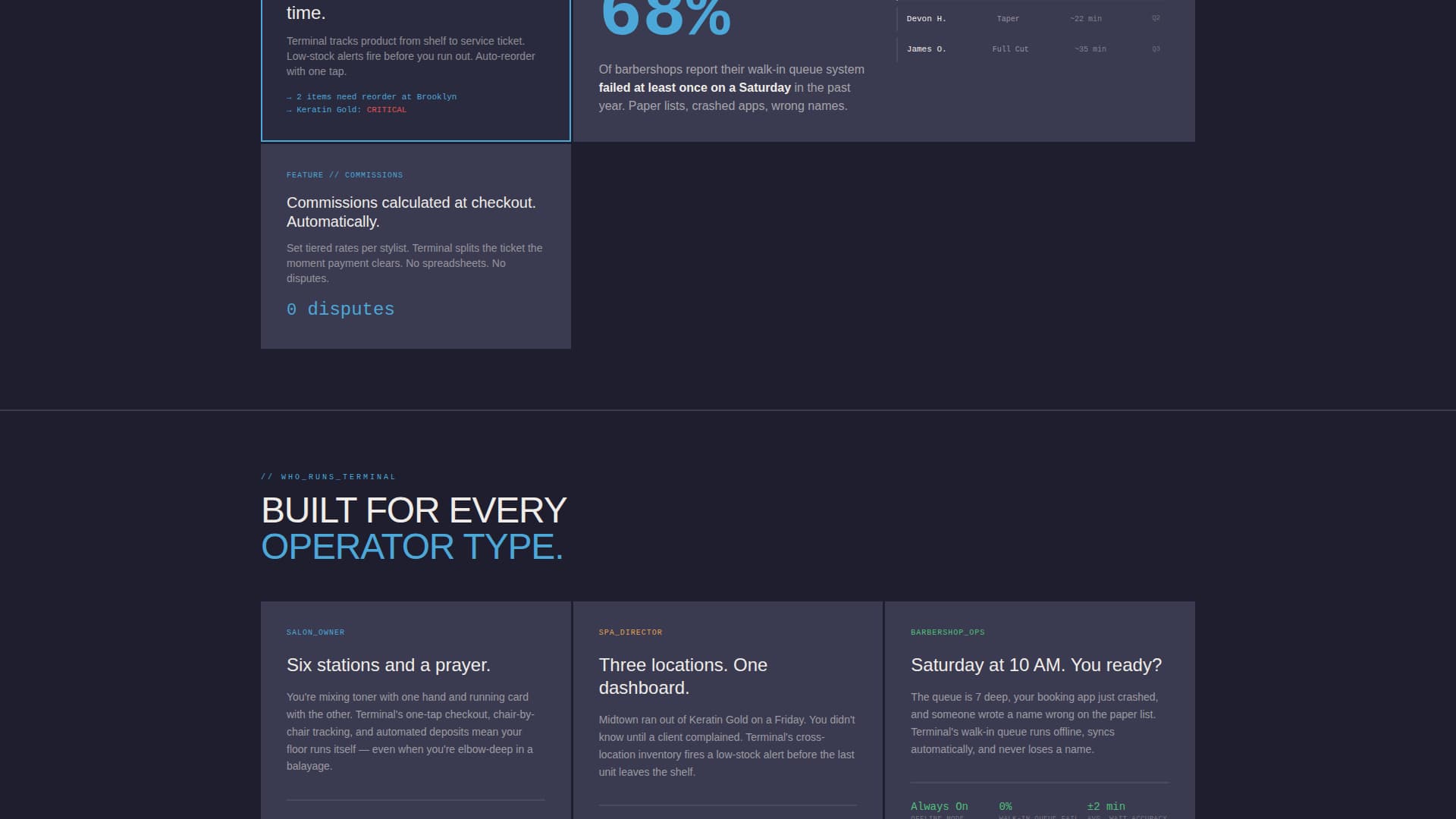 Terminal - Powerful Salonpos Landing Page Template