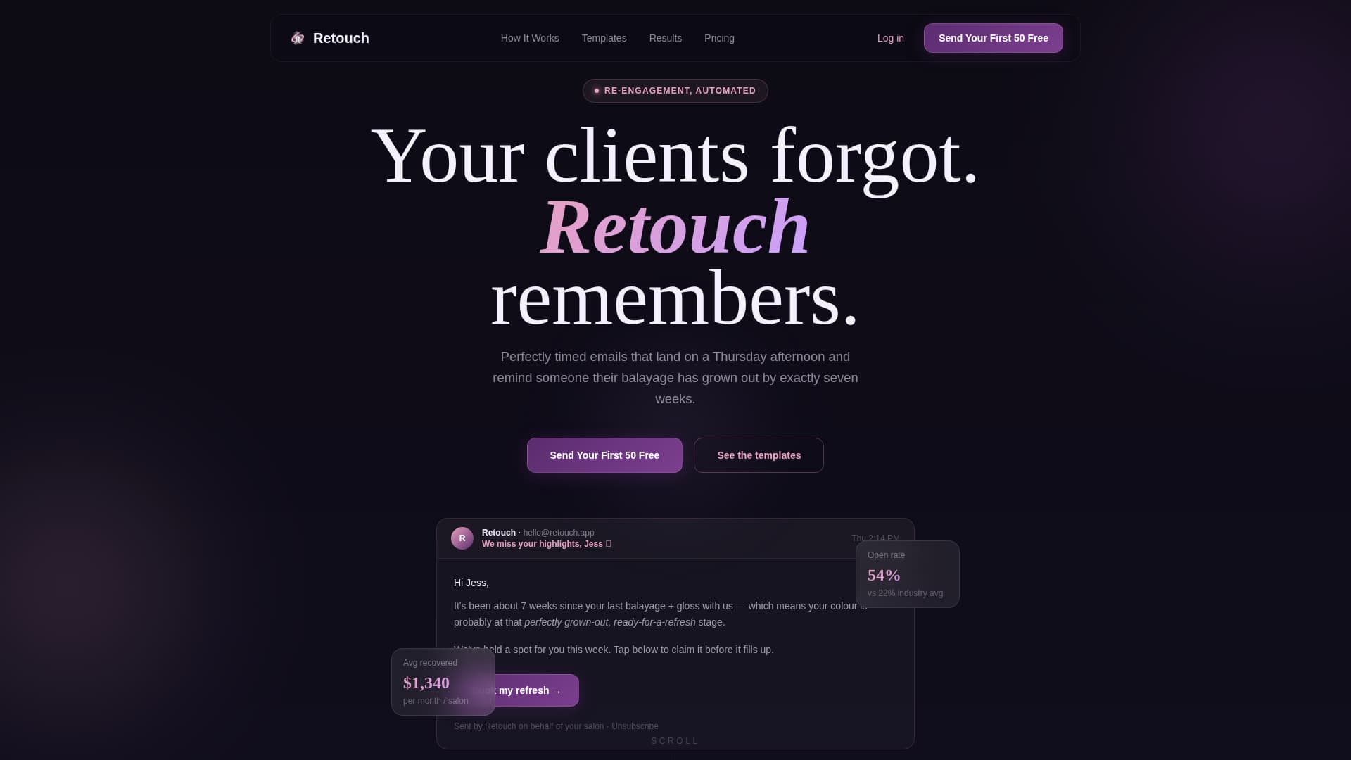 Retouch - Effortless Salon Landing Page Template