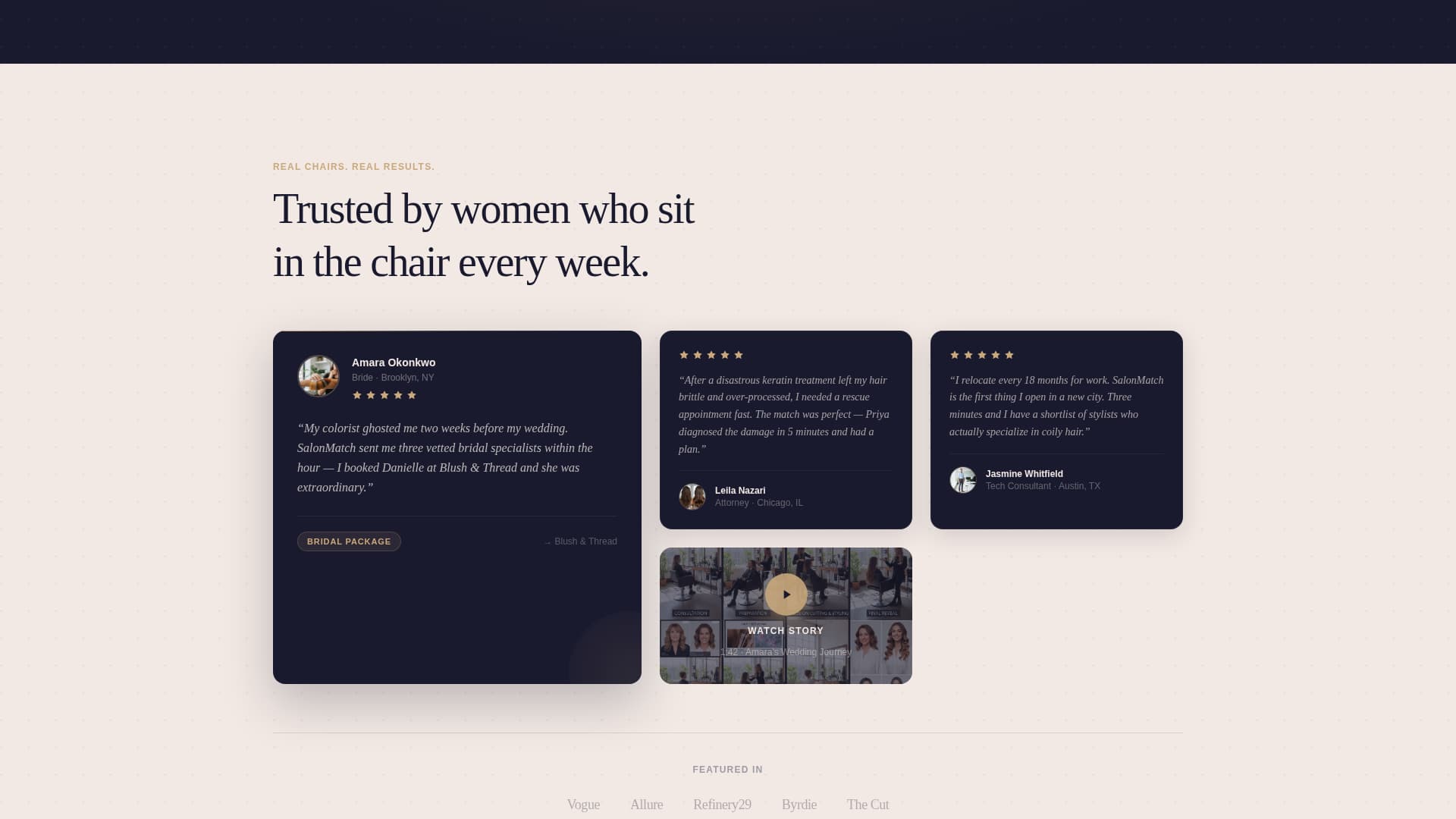 Salonmatch - Intelligent Beauty Landing Page Template