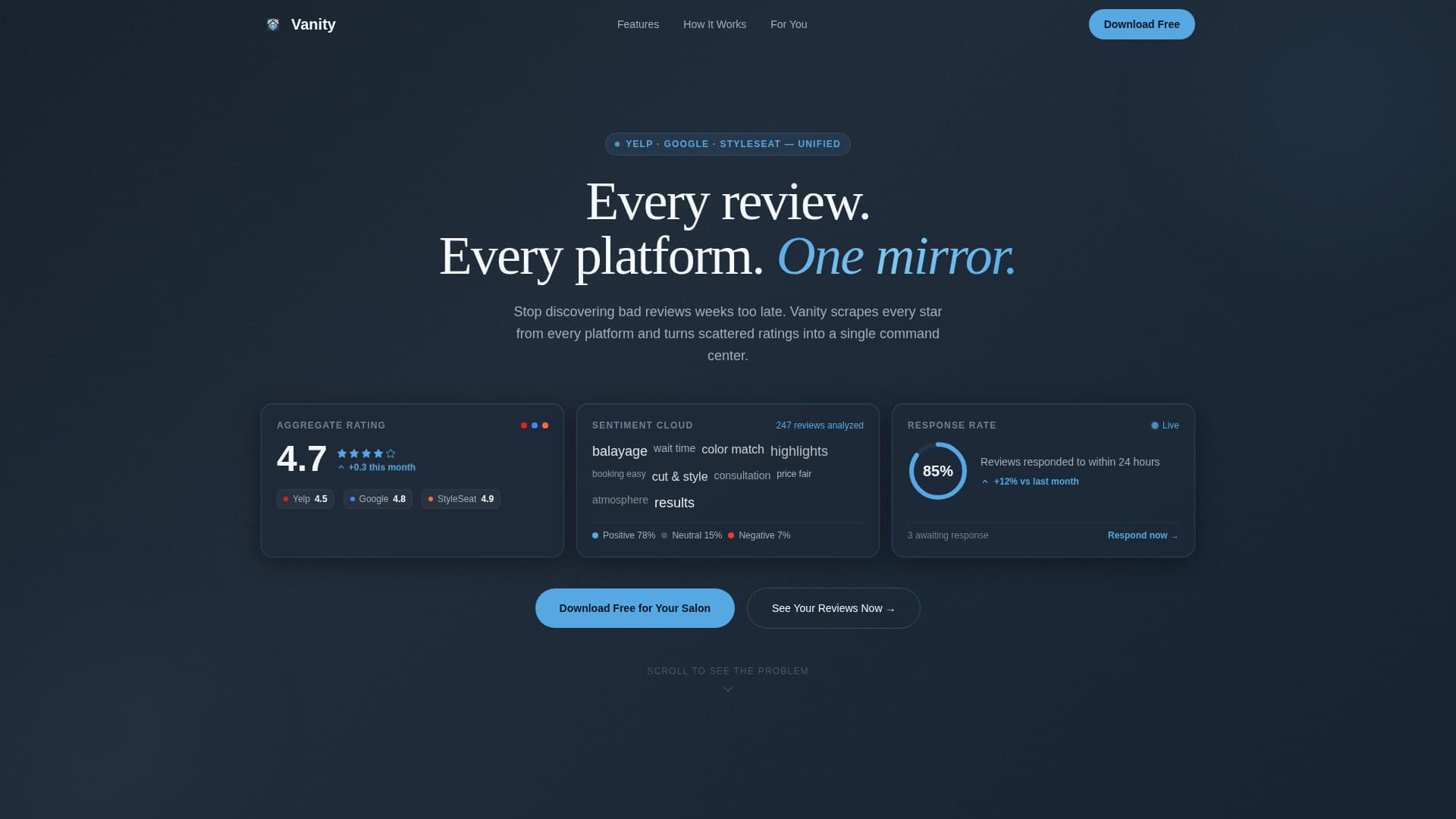 Vanity - Powerful Salonreputation Landing Page Template