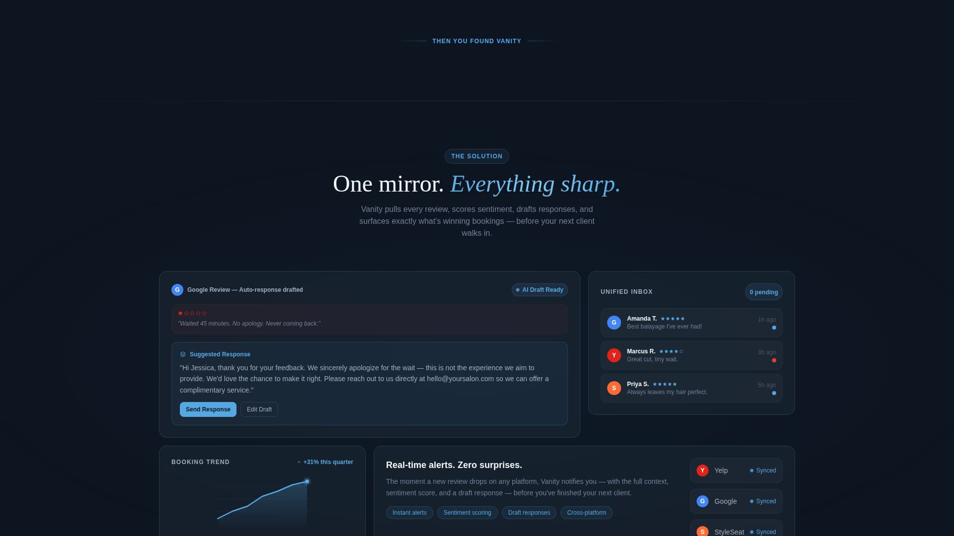 Vanity - Powerful Salonreputation Landing Page Template