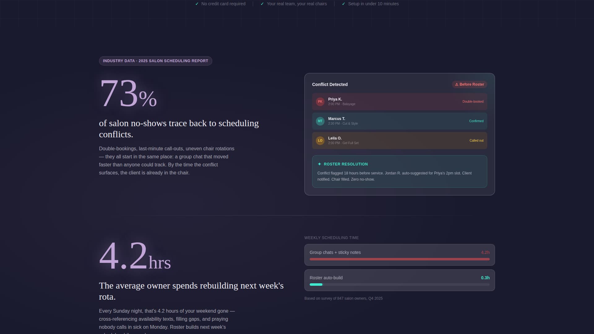 Roster - Powerful Salonscheduling Landing Page Template