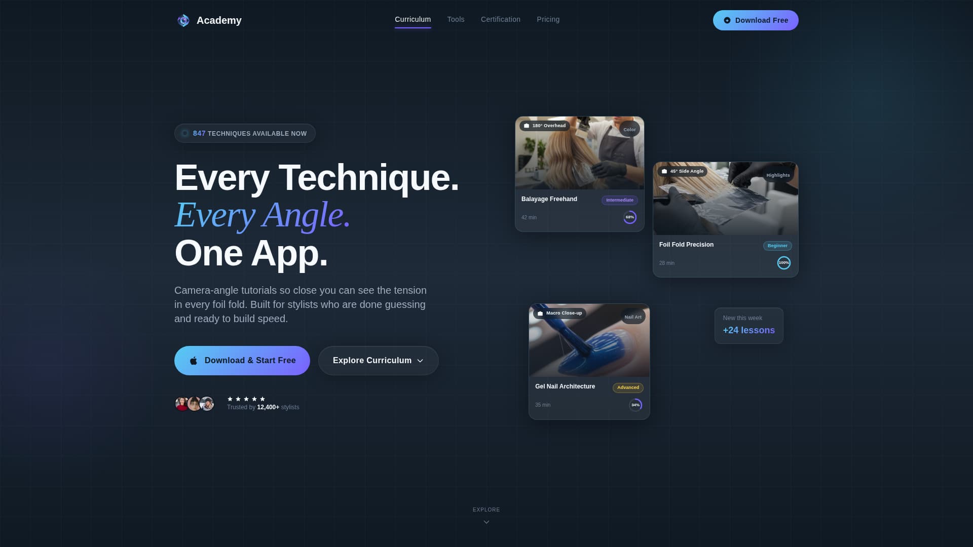 Academy - Polished Cosmetology Landing Page Template