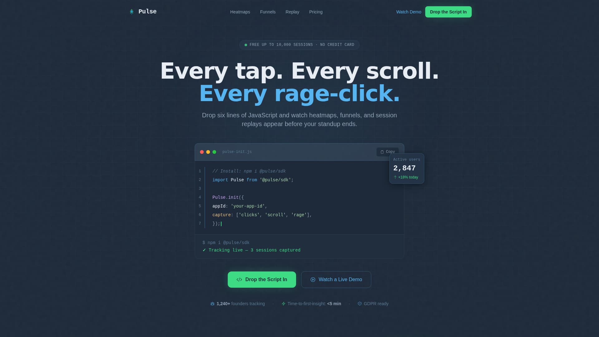 Pulse - Highvelocity Analytics Landing Page Template