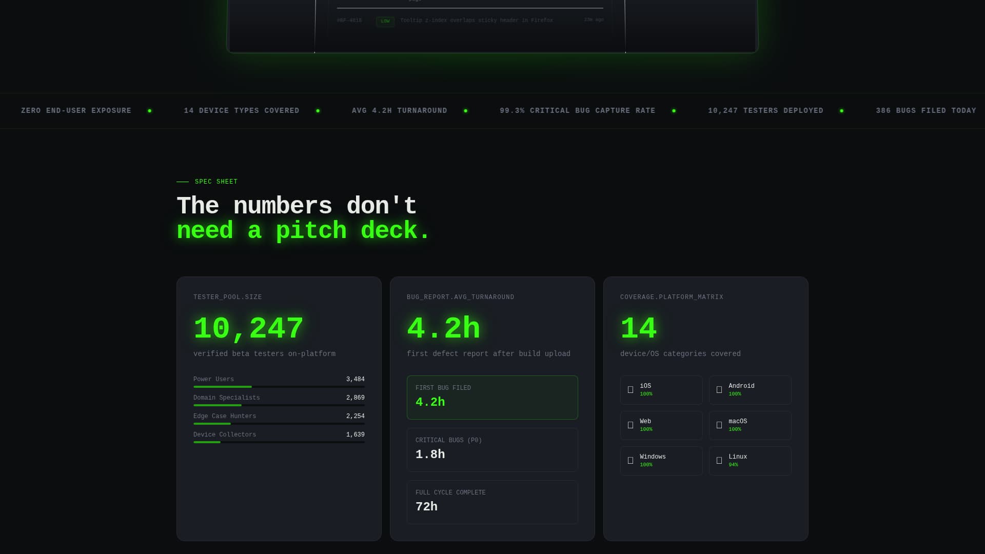 Bugfield - Dynamic Betatesting Landing Page Template
