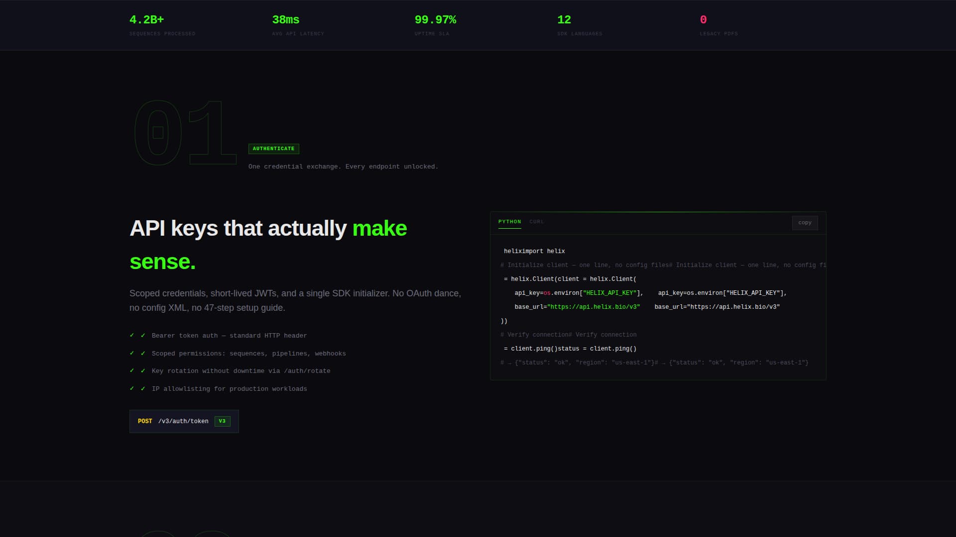 Helix - Precision Biotech Landing Page Template