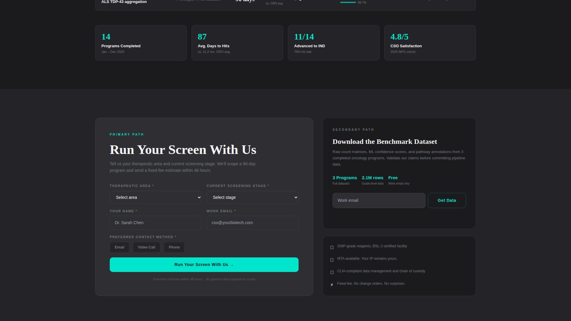 Assay - Rapid Biotech Landing Page Template