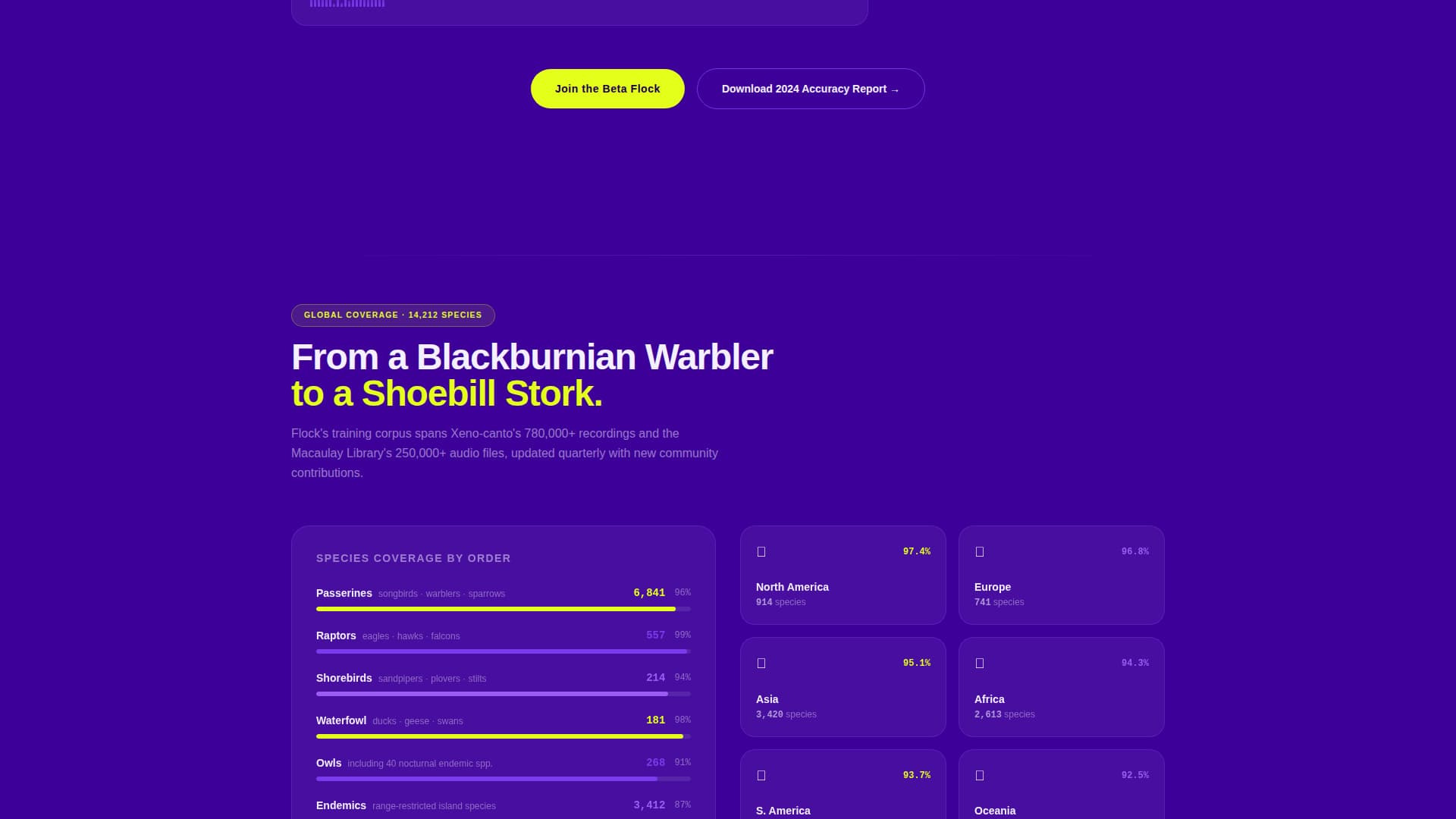 Flock - Intelligent Birding Landing Page Template