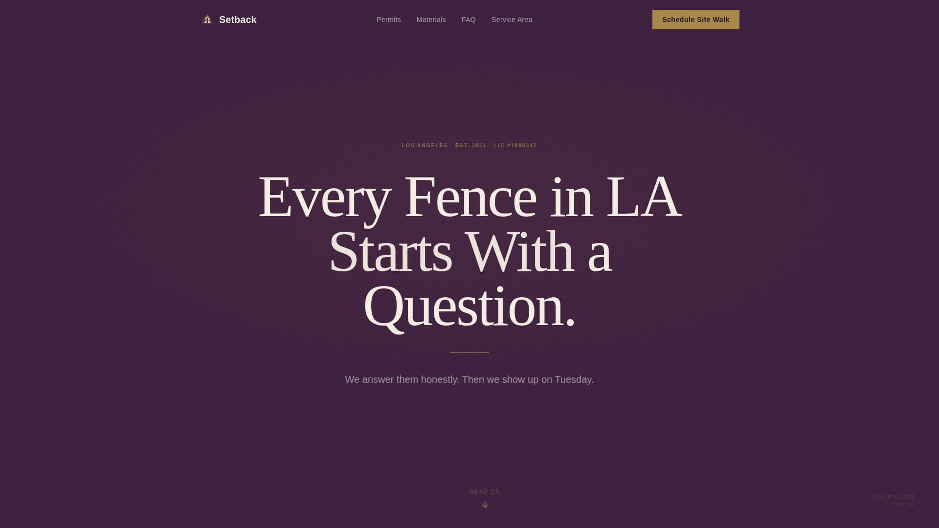 Setback - Authoritative Fencing Landing Page Template
