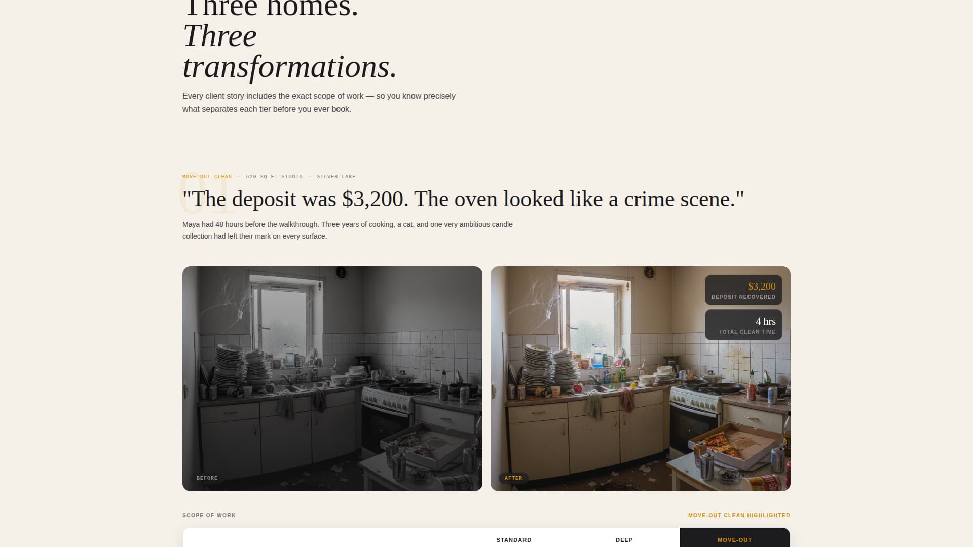 Gleam - Editorial Housecleaning Landing Page Template