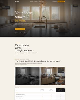Gleam - Editorial Housecleaning Landing Page Template